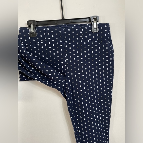 So Slimming Brigitte Circle-Print Ankle Pants Cotton Work Career Size 00 - Picture 5 of 12